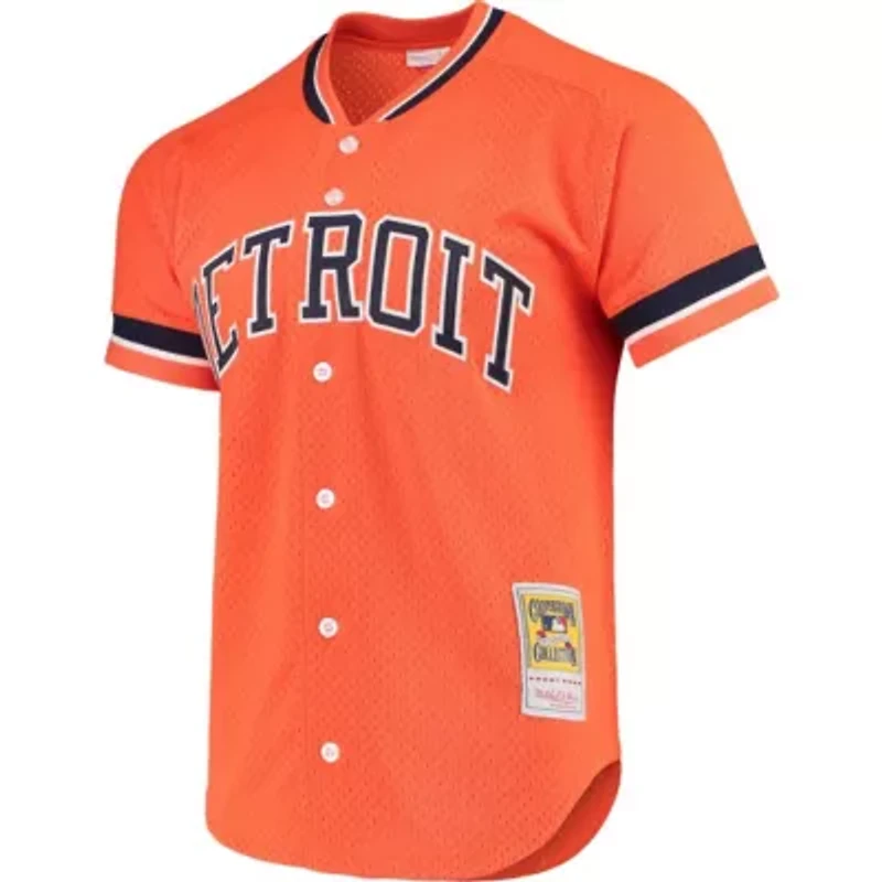 MLB Kirk Gibson Detroit Tigers Cooperstown Collection Mesh Batting Practice Button-Up Jersey