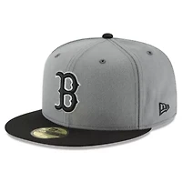 Boston Red Sox MLB Gray/Black Two-Tone 59FIFTY Fitted Hat