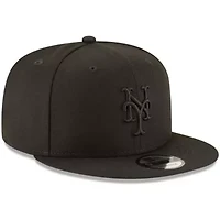MLB New York Mets on 9FIFTY Team Snapback Adjustable Hat - Black