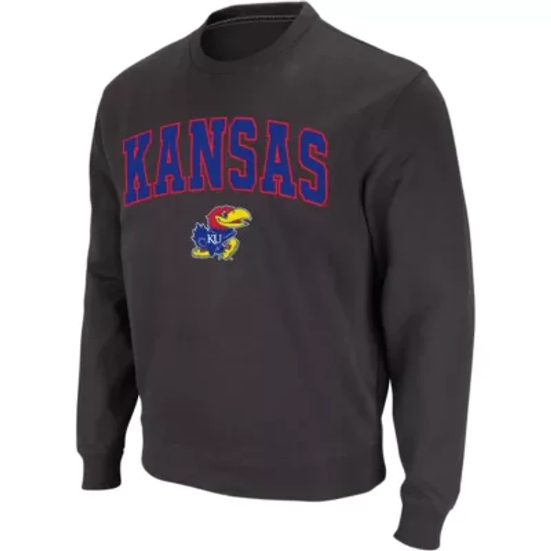 NCAA Kansas Jayhawks Arch & Logo Crew Neck Sweatshirt