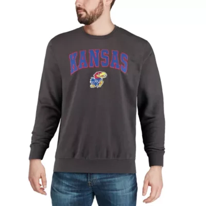 NCAA Kansas Jayhawks Arch & Logo Crew Neck Sweatshirt