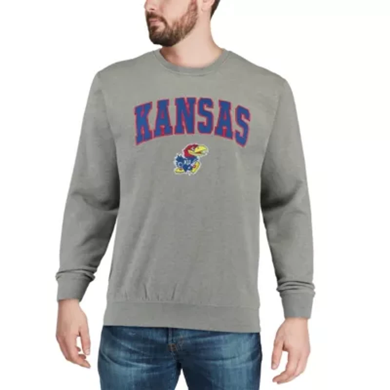 NCAA Kansas Jayhawks Arch & Logo Crew Neck Sweatshirt