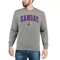 NCAA Kansas Jayhawks Arch & Logo Crew Neck Sweatshirt