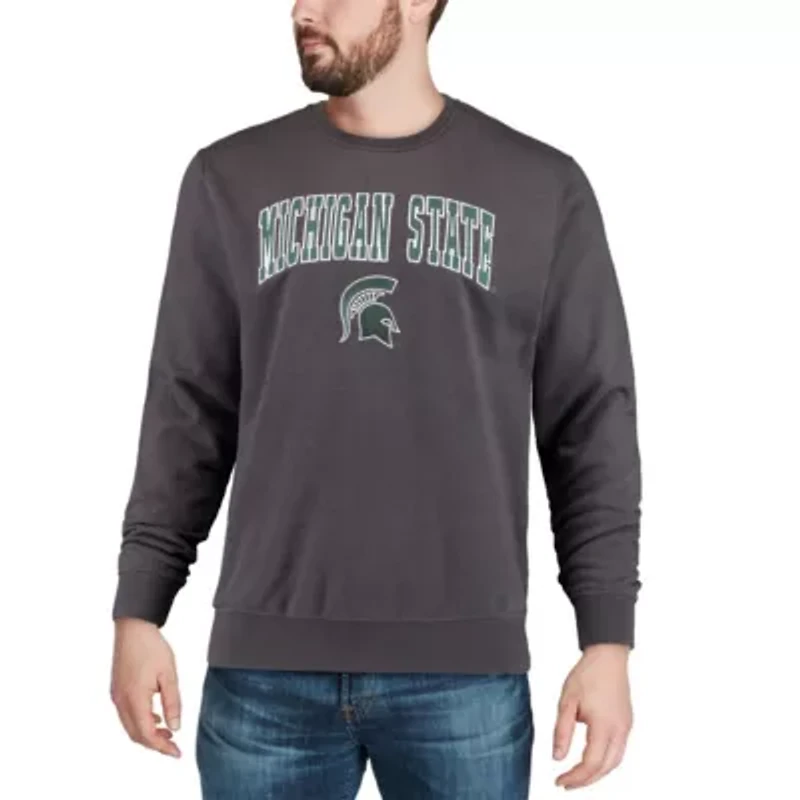 NCAA Michigan State Spartans Arch & Logo Crew Neck Sweatshirt