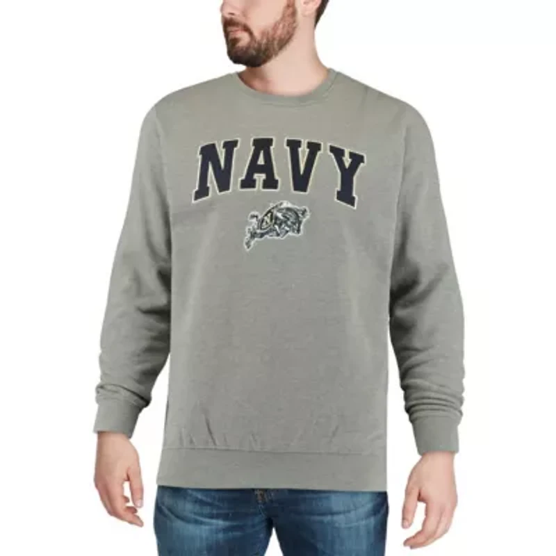 Navy Midshipmen NCAA Arch & Logo Crew Neck Sweatshirt