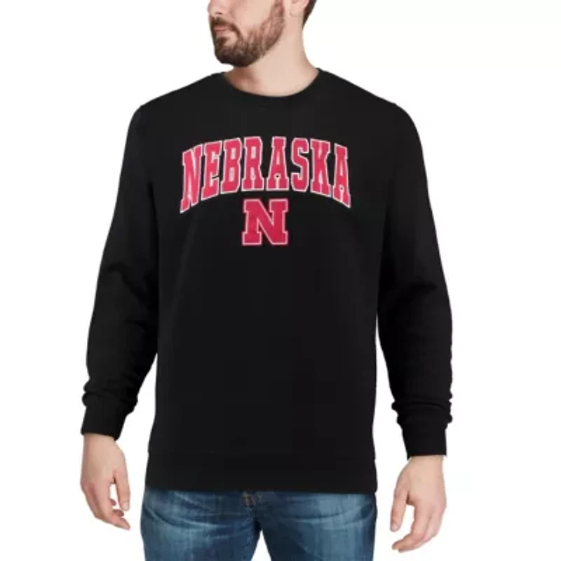 NCAA Nebraska Huskers Arch & Logo Crew Neck Sweatshirt