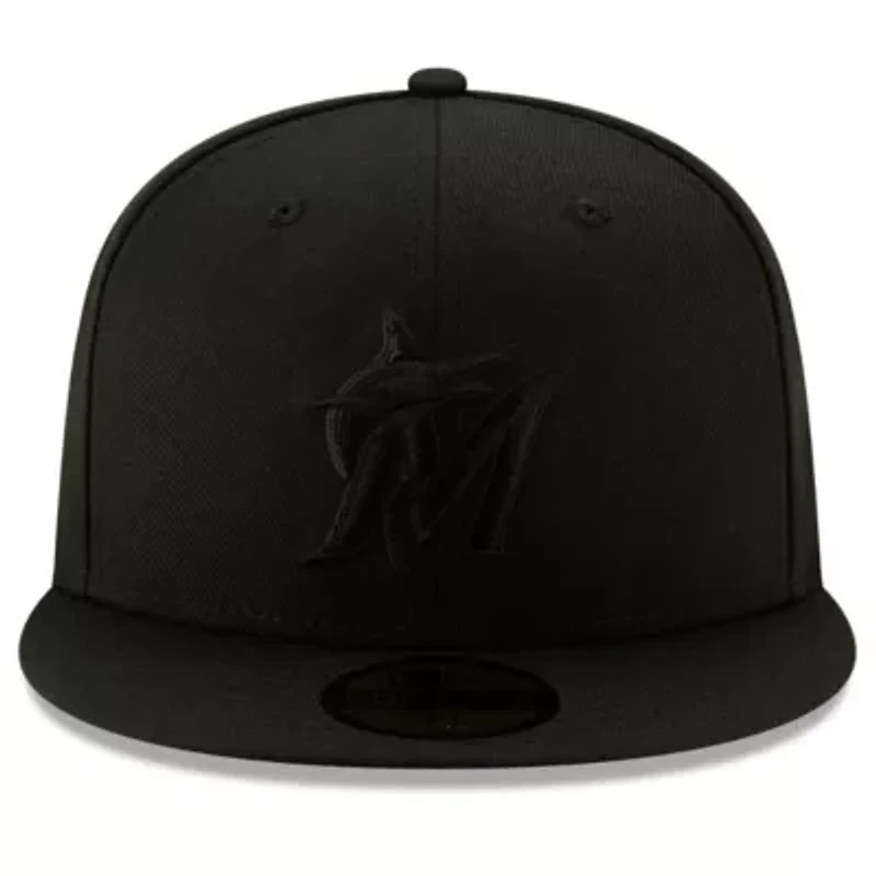 MLB Miami Marlins 2019 Black-on-Black 59FIFTY Fitted Hat