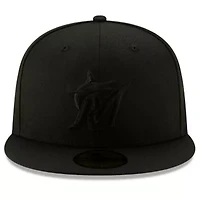 MLB Miami Marlins 2019 Black-on-Black 59FIFTY Fitted Hat