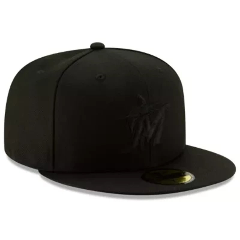 MLB Miami Marlins 2019 Black-on-Black 59FIFTY Fitted Hat