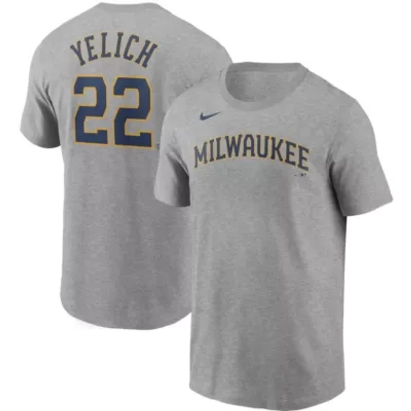 MLB Nike Christian Yelich Milwaukee Brewers Name & Number T-Shirt