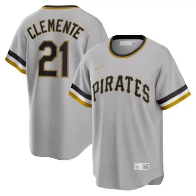 MLB Nike Roberto Clemente Pittsburgh Pirates Road Cooperstown Collection Player Jersey