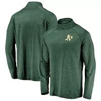 Oakland Athletics MLB Athletics Iconic Striated Primary Logo Raglan Quarter-Zip Pullover Jacket