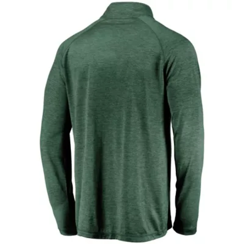 Oakland Athletics MLB Athletics Iconic Striated Primary Logo Raglan Quarter-Zip Pullover Jacket