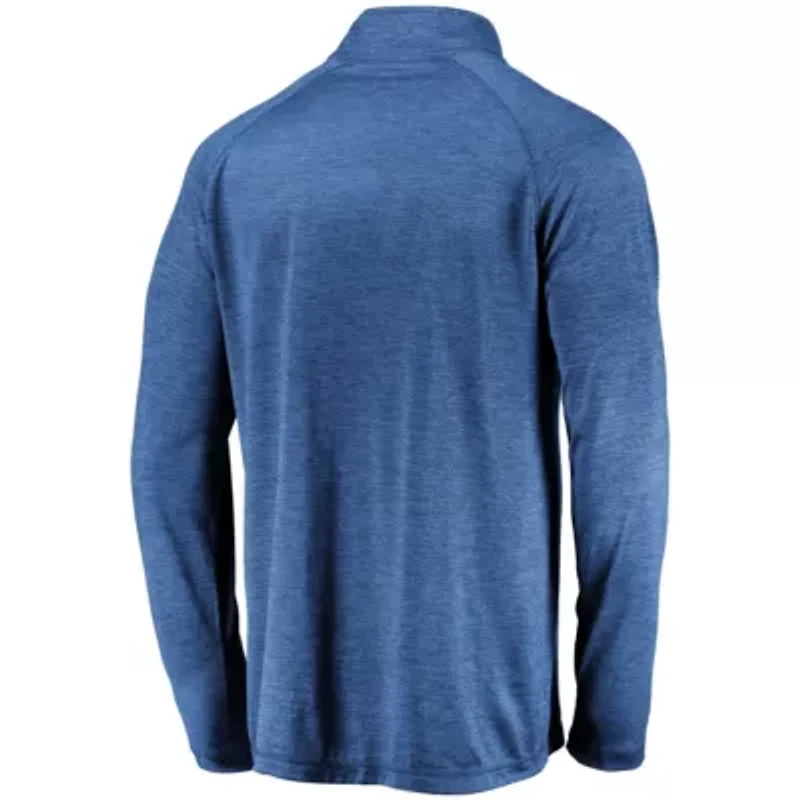 MLB New York Mets Iconic Striated Primary Logo Raglan Quarter-Zip Pullover Jacket