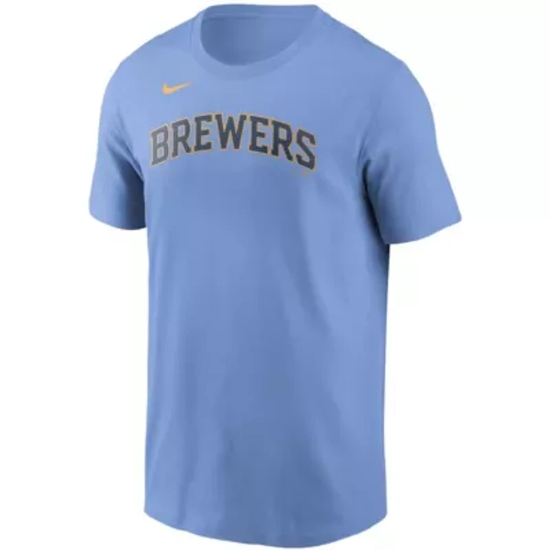 MLB Nike Christian Yelich Light Milwaukee Brewers Name & Number T-Shirt