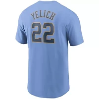 MLB Nike Christian Yelich Light Milwaukee Brewers Name & Number T-Shirt