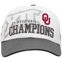 NCAA White/Gray Oklahoma Sooners 2019 Big 12 Football s Locker Room Adjustable Hat