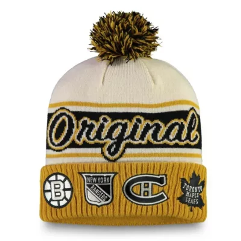 NHL Fanatics NHL Original 6 Refresh Cuffed Knit Hat with Pom