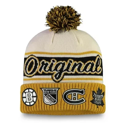 NHL Fanatics NHL Original 6 Refresh Cuffed Knit Hat with Pom