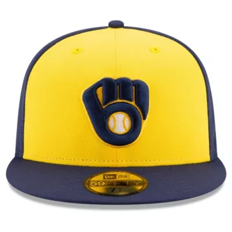 MLB Navy/Yellow Milwaukee Brewers Alternate Authentic Collection On-Field 59FIFTY Fitted Hat