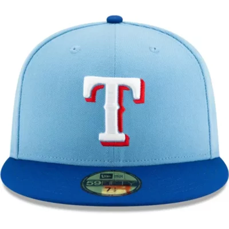 MLB Texas Rangers Light Blue/Royal On-Field Authentic Collection 59FIFTY Fitted Hat