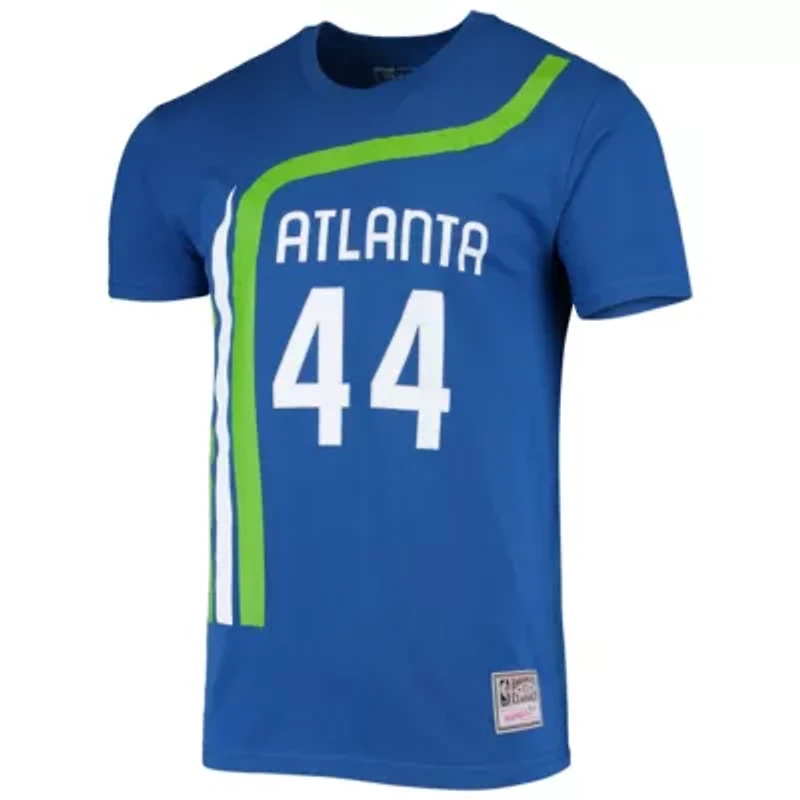 NBA Pete Maravich Atlanta Hawks Hardwood Classics Stitch Name & Number T-Shirt