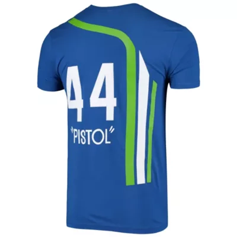 NBA Pete Maravich Atlanta Hawks Hardwood Classics Stitch Name & Number T-Shirt