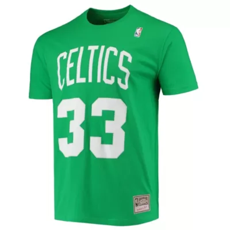 NBA Larry Bird Kelly Boston Celtics Hardwood Classics Stitch Name & Number T-Shirt