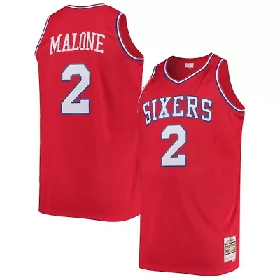 NBA Moses Malone Philadelphia 76ers 1982/83 Big & Tall Hardwood Classics Swingman Jersey