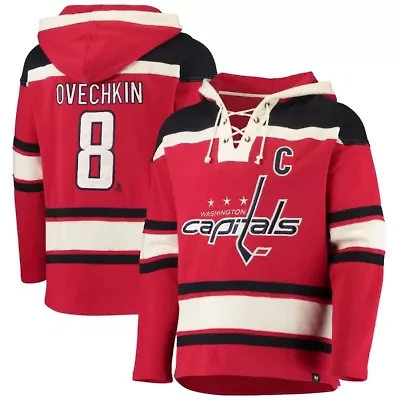 NHL Alexander Ovechkin Washington Capitals Player Name & Number Lacer Pullover Hoodie