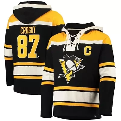 NHL Sidney Crosby Pittsburgh Penguins Player Name & Number Lacer Pullover Hoodie