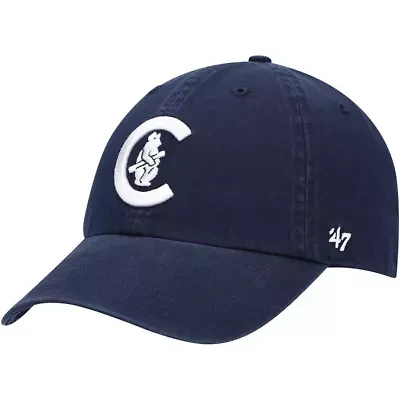 MLB Chicago Cubs C Bear Logo Cooperstown Collection Clean Up Adjustable Hat