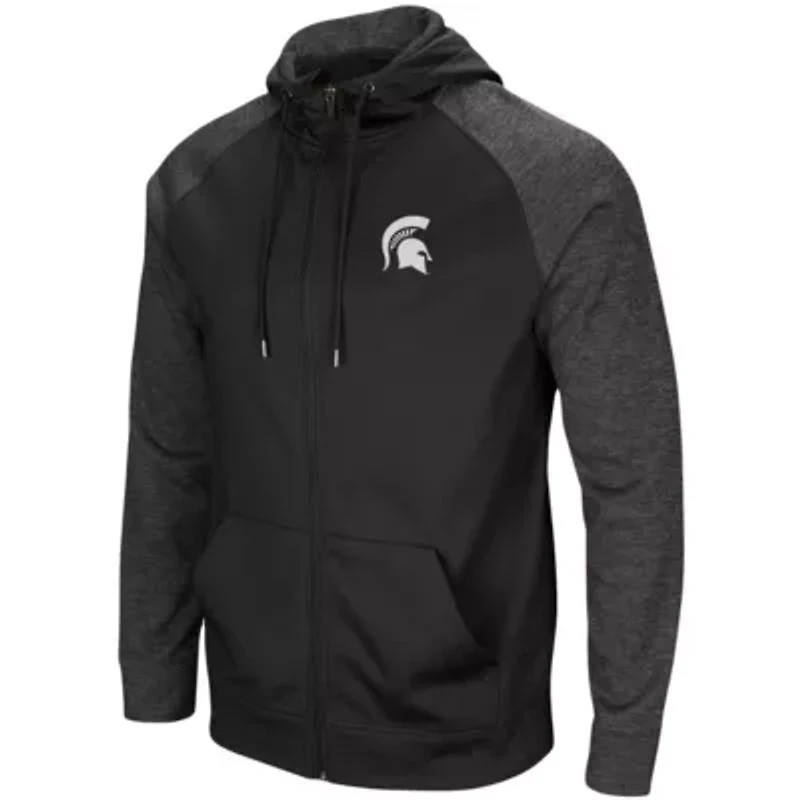 NCAA Michigan State Spartans Big & Tall Blackout Raglan Full-Zip Hoodie