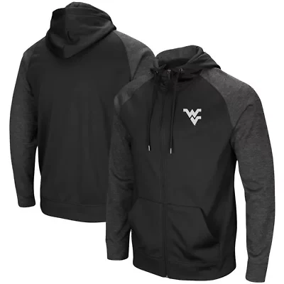 NCAA West Virginia Mountaineers Big & Tall Blackout Raglan Full-Zip Hoodie