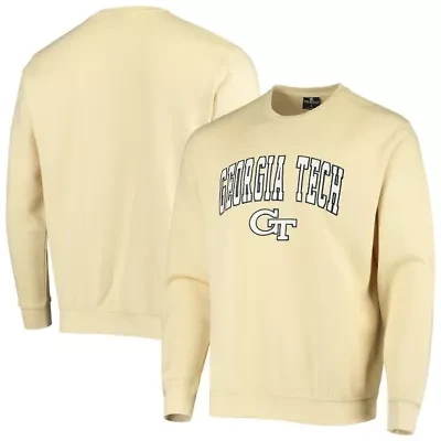 Georgia Tech Yellow Jackets NCAA Arch & Logo Tackle Twill Pullover Sweatshirt