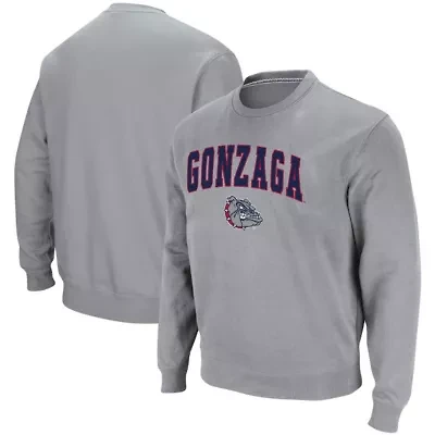 Gonzaga University Bulldogs NCAA ed Arch & Logo Tackle Twill Pullover Sweatshirt