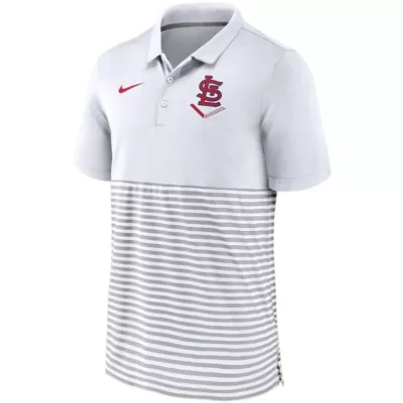 MLB Nike St. Louis Cardinals Home Plate Striped Polo