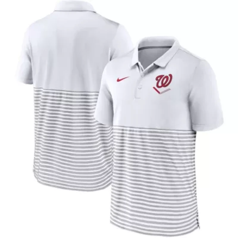 MLB Nike Washington Nationals Home Plate Striped Polo