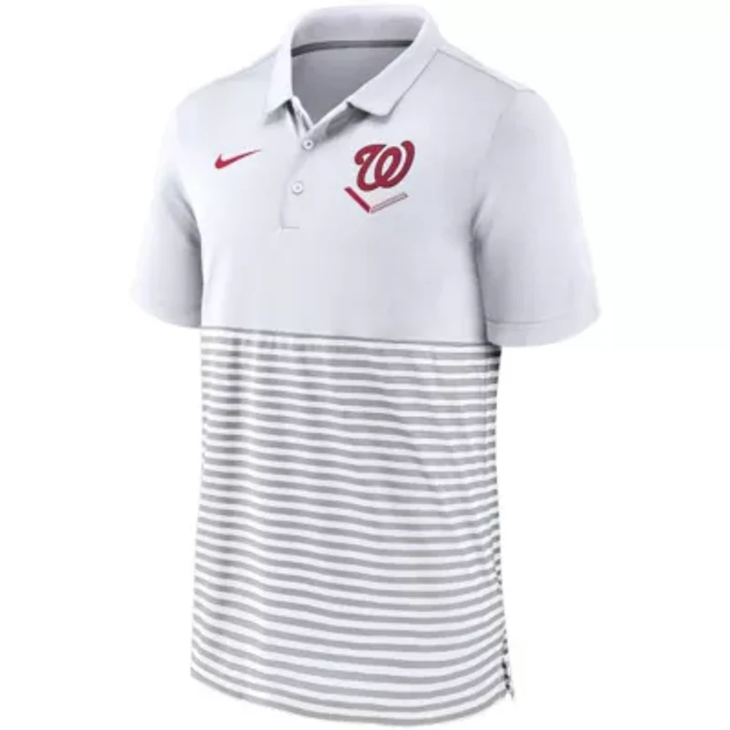 MLB Nike Washington Nationals Home Plate Striped Polo