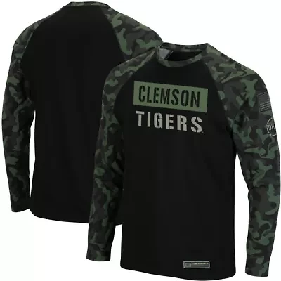 NCAA Clemson Tigers OHT Military Appreciation Big & Tall Raglan Long Sleeve T-Shirt