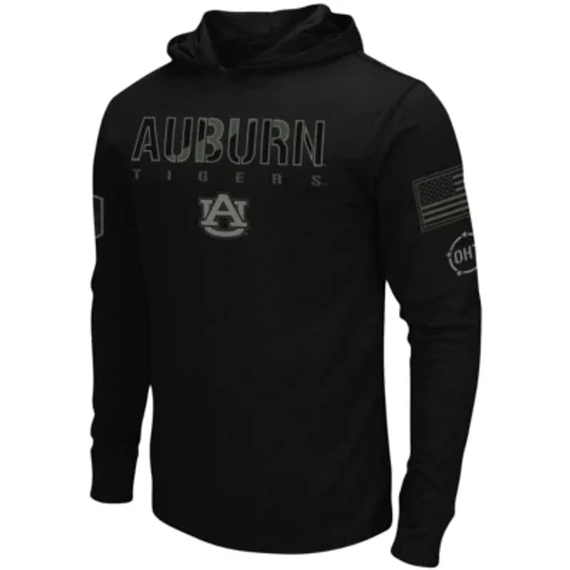 NCAA Auburn Tigers OHT Military Appreciation Hoodie Long Sleeve T-Shirt