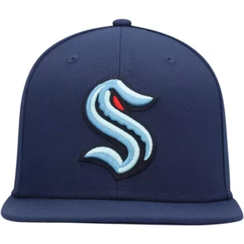 NHL Fanatics Deep Sea Seattle Kraken Core Primary Logo Snapback Hat