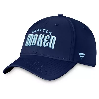 NHL Fanatics Deep Sea Seattle Kraken Wordmark Flex Hat