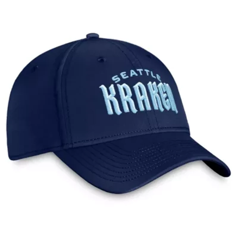 NHL Fanatics Deep Sea Seattle Kraken Wordmark Flex Hat