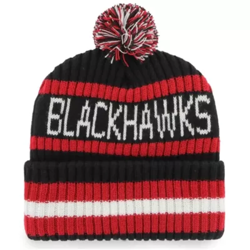 NHL Chicago Blackhawks Bering Cuffed Knit Hat with Pom