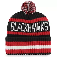 NHL Chicago Blackhawks Bering Cuffed Knit Hat with Pom