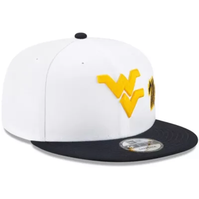 NCAA White/Navy West Virginia Mountaineers Two-Tone Side Script 9FIFTY Snapback Hat