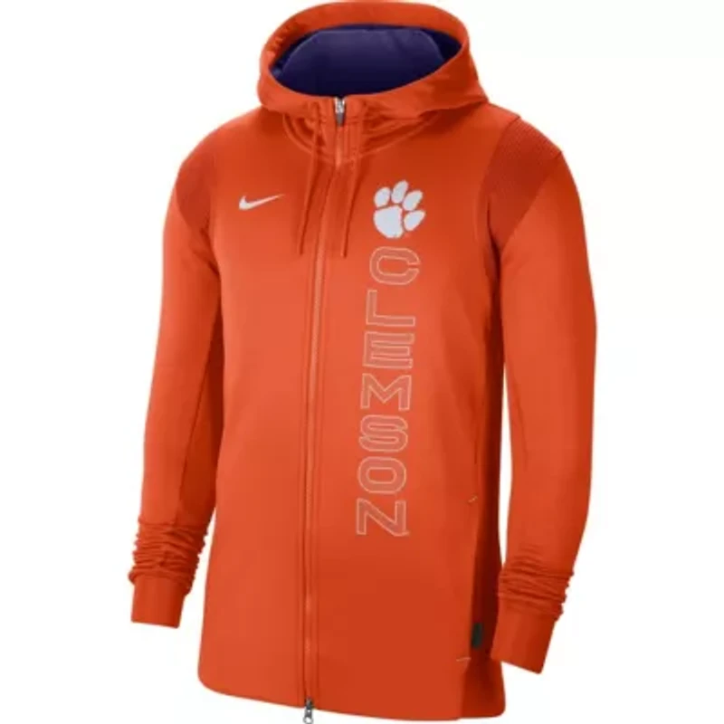 NCAA Nike Clemson Tigers 2021 Sideline Performance Full-Zip Hoodie