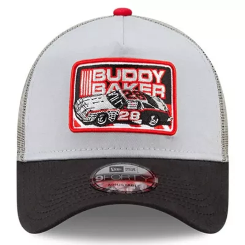 NASCAR Black/Gray Buddy Baker Legends 9FORTY A-Frame Adjustable Trucker Hat