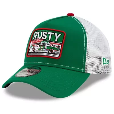 NASCAR Green/White Rusty Wallace Legends 9FORTY A-Frame Adjustable Trucker Hat